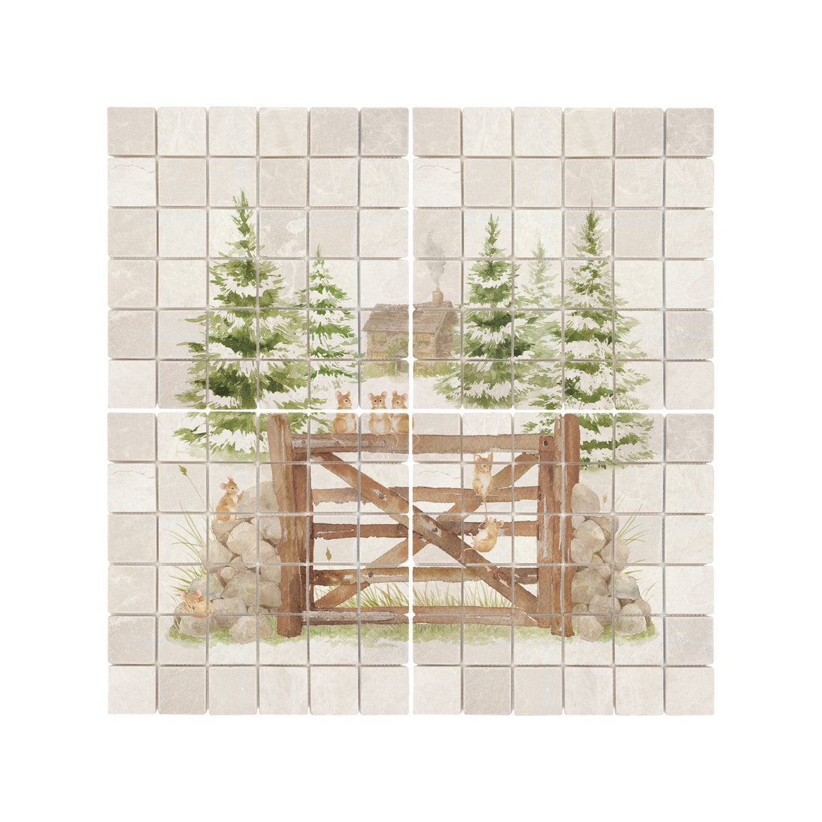 Mosaic Mice Beyond The Garden Gate Designer Mural