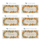 Six rectangular personalised marble options each decorated with an orange and green citrus wreath border. Above each card is blue text reading a customization option: Family Name, House Name, Quotes & Phrases, Names, Name & Date, and Make It Your Own.