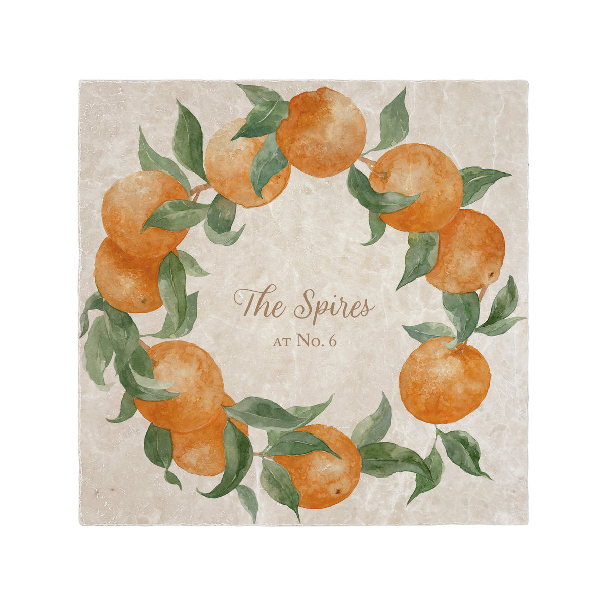 Orange Wreath personalised wall tile, make it your own with your own text. 