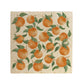 A large multipurpose marble platter with a watercolour pattern of tumble Mediterranean oranges and leaves.