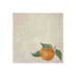 A cream marble 20x20cm wall tile with a minimalistic watercolour orange design.