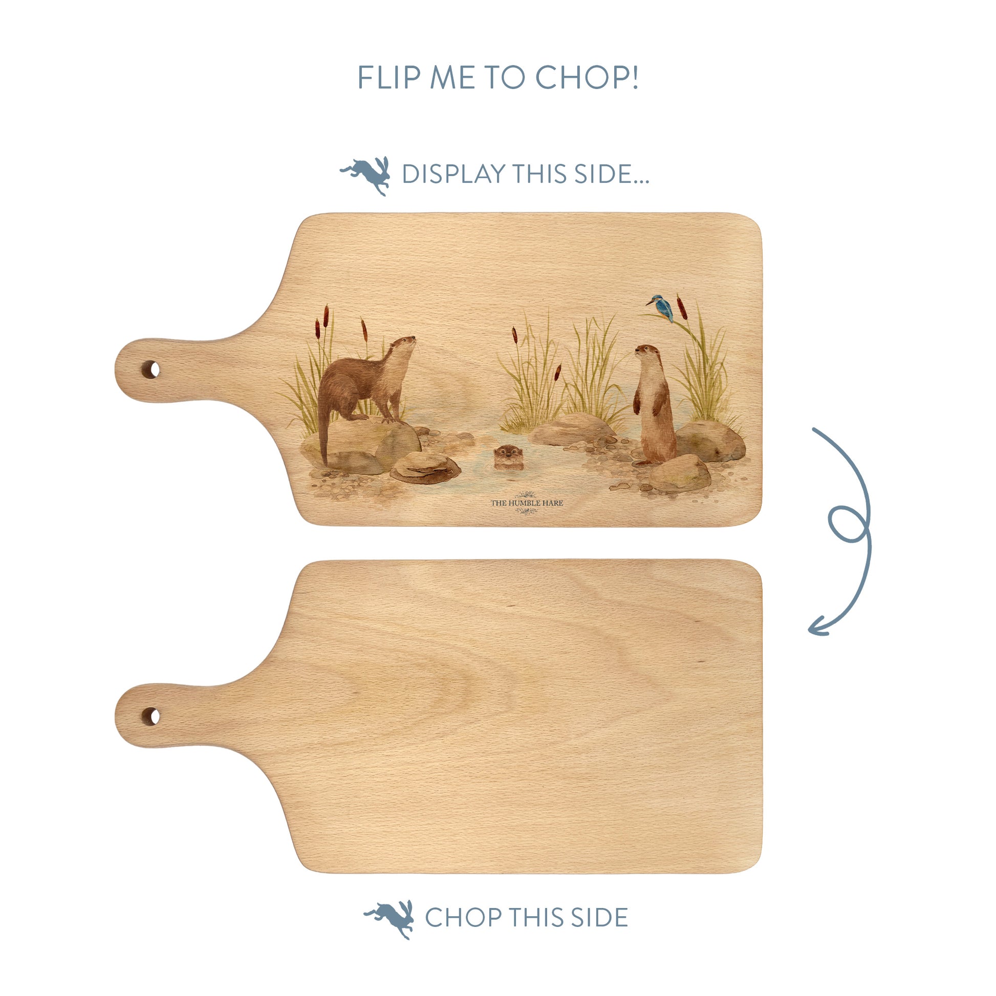 Otter and Kingfisher chopping board 
