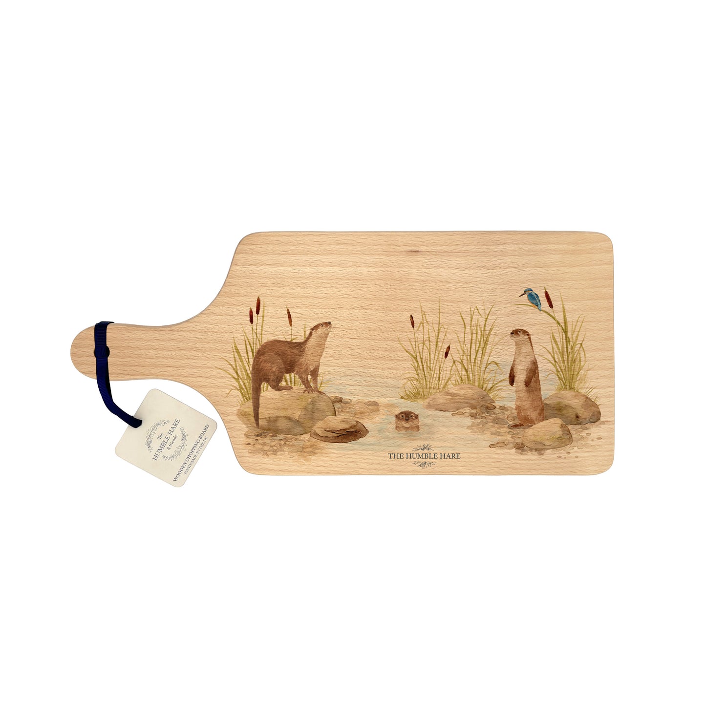 Otter and Kingfisher Medium Wooden Chopping Paddle Board