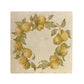 A large square marble placemat, featuring a vintage watercolour pear wreath design.