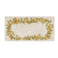A 20x40cm cream marble tile with a watercolour design featuring a wreath of pears and leaves.