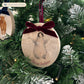 Personalised Christmas Bauble featuring our snowy penguins. Perfect first Christmas, new baby baubles for a truly magical Christmas decoration