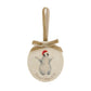 Personalised Christmas Bauble featuring our snowy penguins. Perfect first Christmas, new baby baubles for a truly magical Christmas decoration
