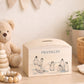 baby animal nursery decor personalised wooden money box