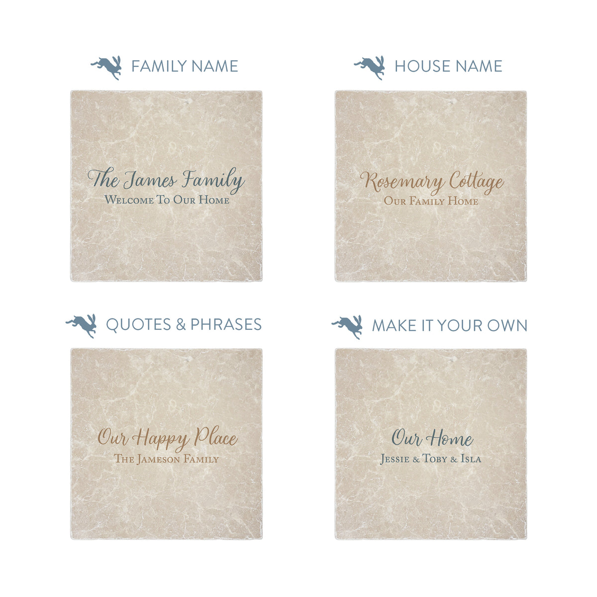 Text only personalisation options 