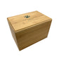 A beautifully crafted solid Bamboo wooden urn, personalised and finished with a soft watercolour design to commemorate your beloved pet that has passed away. Decorative urn that can be personalised to keep your pets ashes in. 