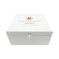 White Square personalised Wooden box with a decorative lid featuring illustrations of your pets paw prints, Perfect memory keepsake box, for storing ashes, pets ball and toys, pictures, lead and collar. capturing your beloved cat or dogs things in one place