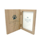 Memorial Solid Oak Photo Frame, personalise with your own message or select from our drop down selection. handmade watercolour paintings, this design features cat and dog pawprints to remember your beloved pet. 
