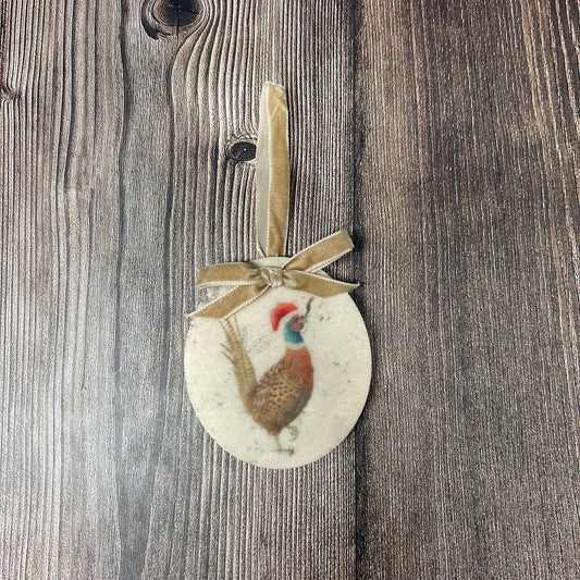 Pheasant Marble Christmas Bauble **Ex-display** SECONDS 5