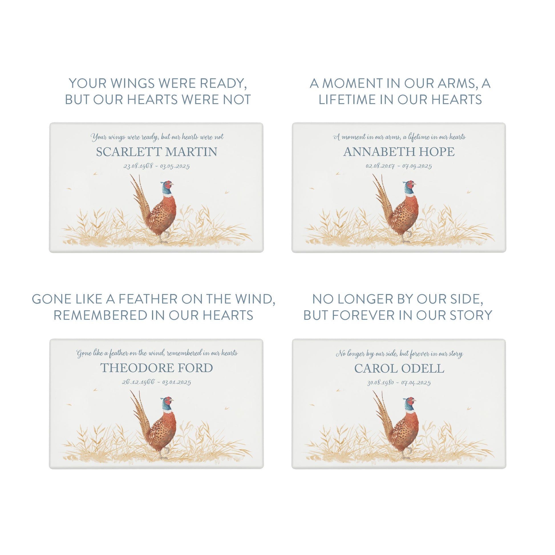Luxury solid wooden white painted Urn with a solo Pheasant in a field , a watercolour illustration, our urns and Caskets for displaying or burying ashes. Customisable and can be personalised. Perfect funeral memory keepsake urn, for storing ashes for humans and pets. 