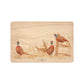 Three male pheasants and Lady pheasant taking shelter in the farmers field. perfect multipurpose chopping board 