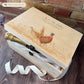 Large wooden pine memory/wedding/anniversary gift box featuring a dreamy watercolour illustration of two Pheasants side-by-side, perfect for celebrating a lasting bond. 