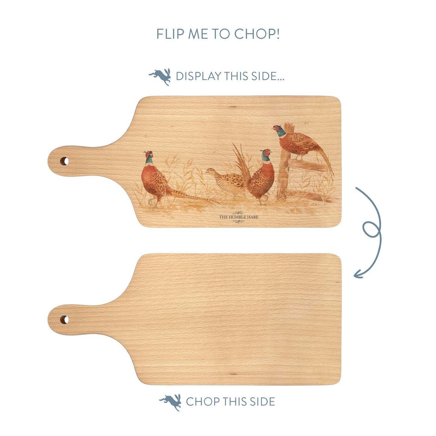 Pheasants in the field, chopping board gift
