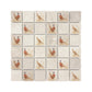 Close-up showing mosaic unique tiles Pheasant design.