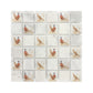 Close-up showing mosaic unique tiles Pheasant design.