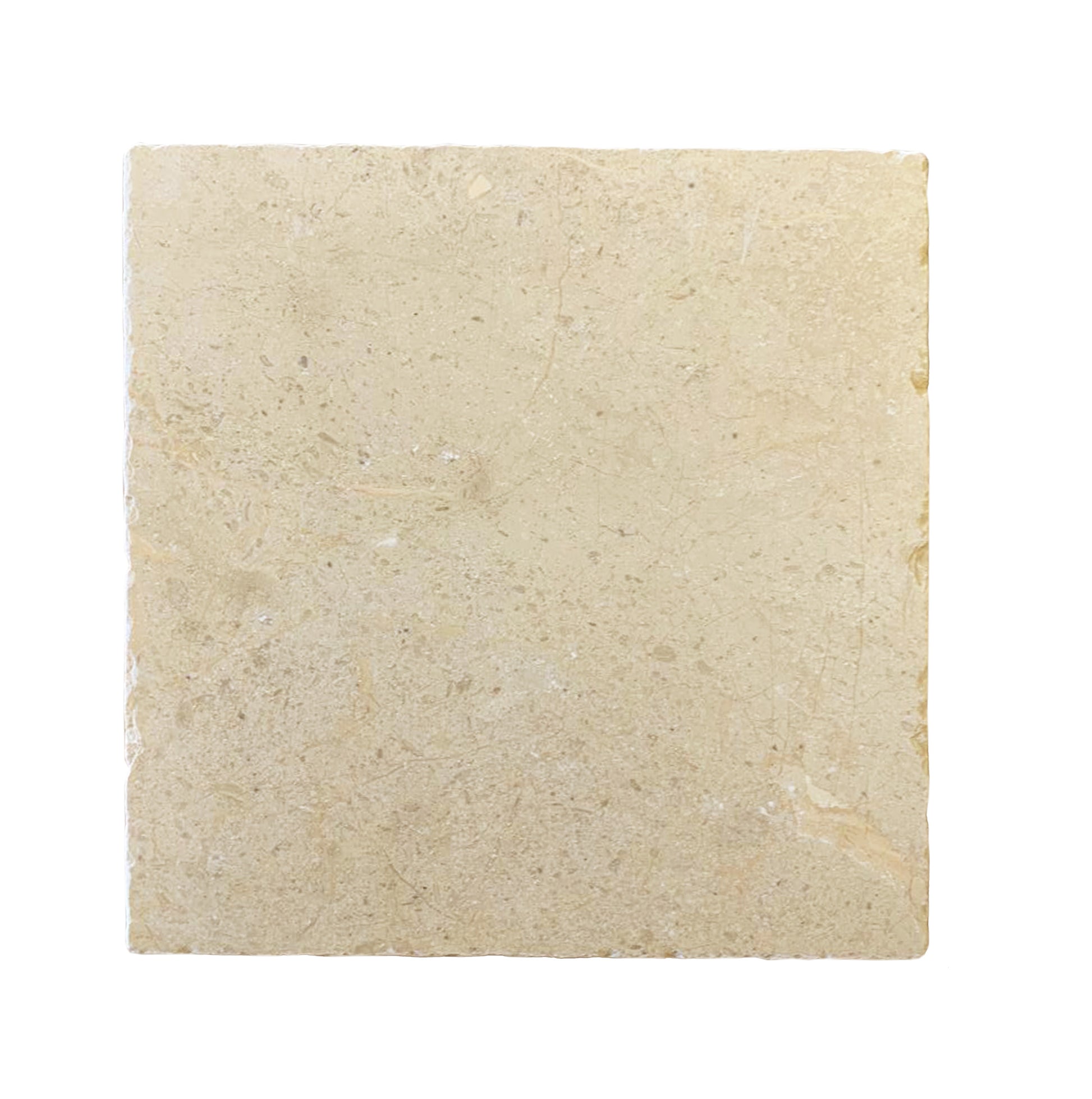 A large square cream marble tile.