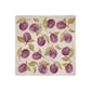 A handmade cream marble 20x20cm wall tile with a maximalist watercolour plum pattern.