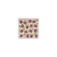 A cream marble 10x10cm wall tile with a maximalist watercolour purple plum pattern.