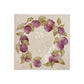 A 20x20cm cream marble tile with a watercolour design featuring a wreath of plums.
