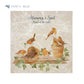 A large square personalised marble placemat with a robin design. The placemat is personalised with a 'Mummy's Spot, Head of the Table' at the top in a dark blue brush script font.