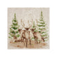 The Reindeers rest design features reindeer appearing from an opening in the wintery snowy forest. 