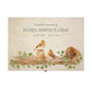 Wooden box with a decorative lid featuring animal illustrations on a wooden background. Perfect funeral memory keepsake box, for storing ashes, order of service, flowers, pictures. 
