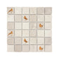 Mosaic splashback featuring a colourful watercolour Robins