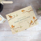 Wooden box with a decorative lid featuring illustrations of Robins on Branches Perfect funeral memory keepsake box, for storing ashes, order of service, flowers. 