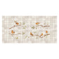 Countryside landscape marble mural creating a statement kitchen feature, Robins on Branches. Watercolour animals on wall tiles. 