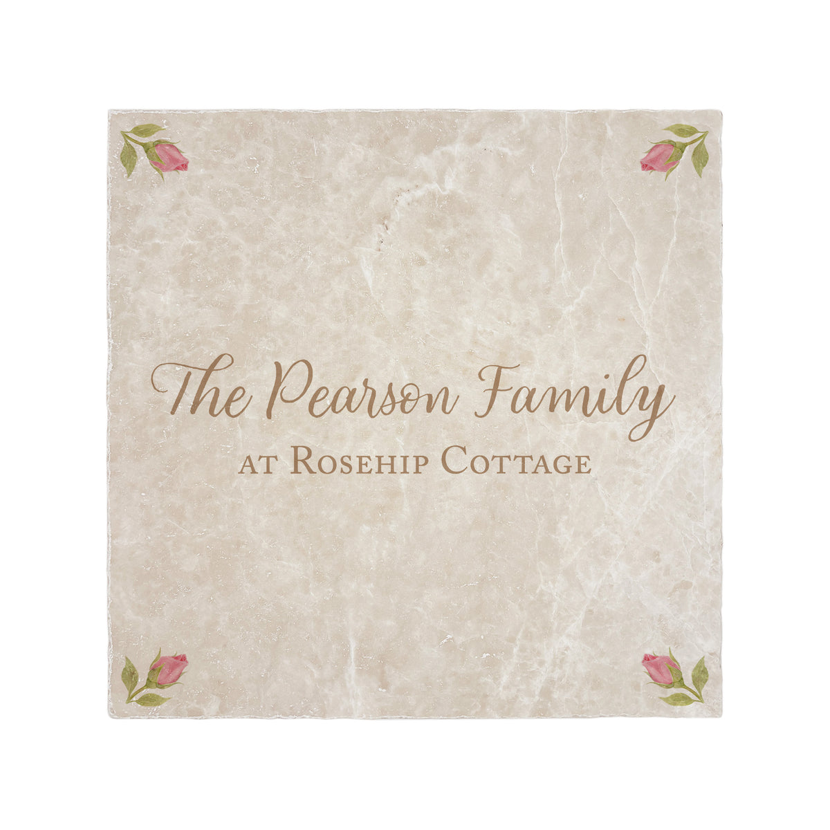 Rose Design personalisation options, showing names, house name, phrase and text colour options. 