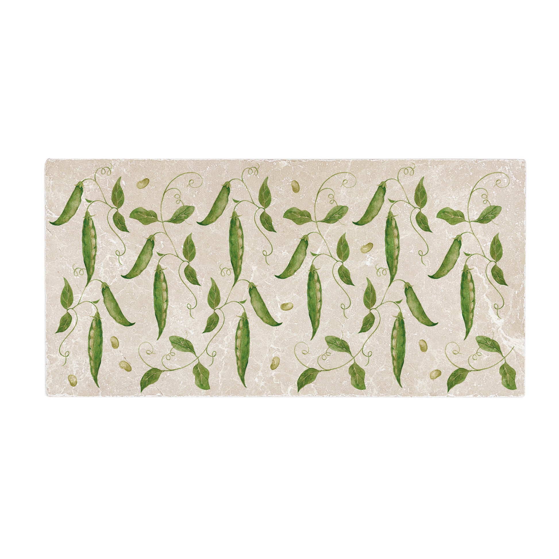 Elegant Runner Bean design on our classic marble Sharing Platter Size-In The Humble Hares Classic Watercolour style 