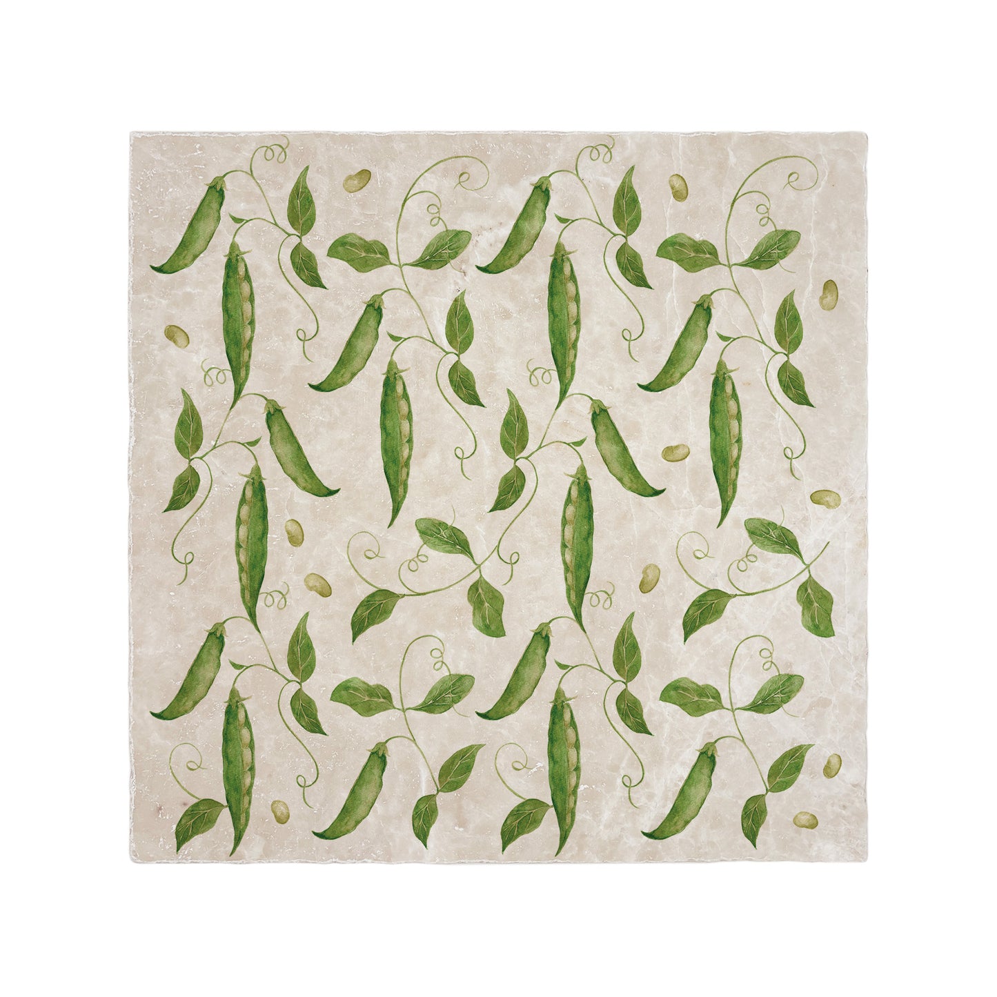 Elegant Runner Bean design on our classic marble Large Platter Size-In The Humble Hares Classic Watercolour style 