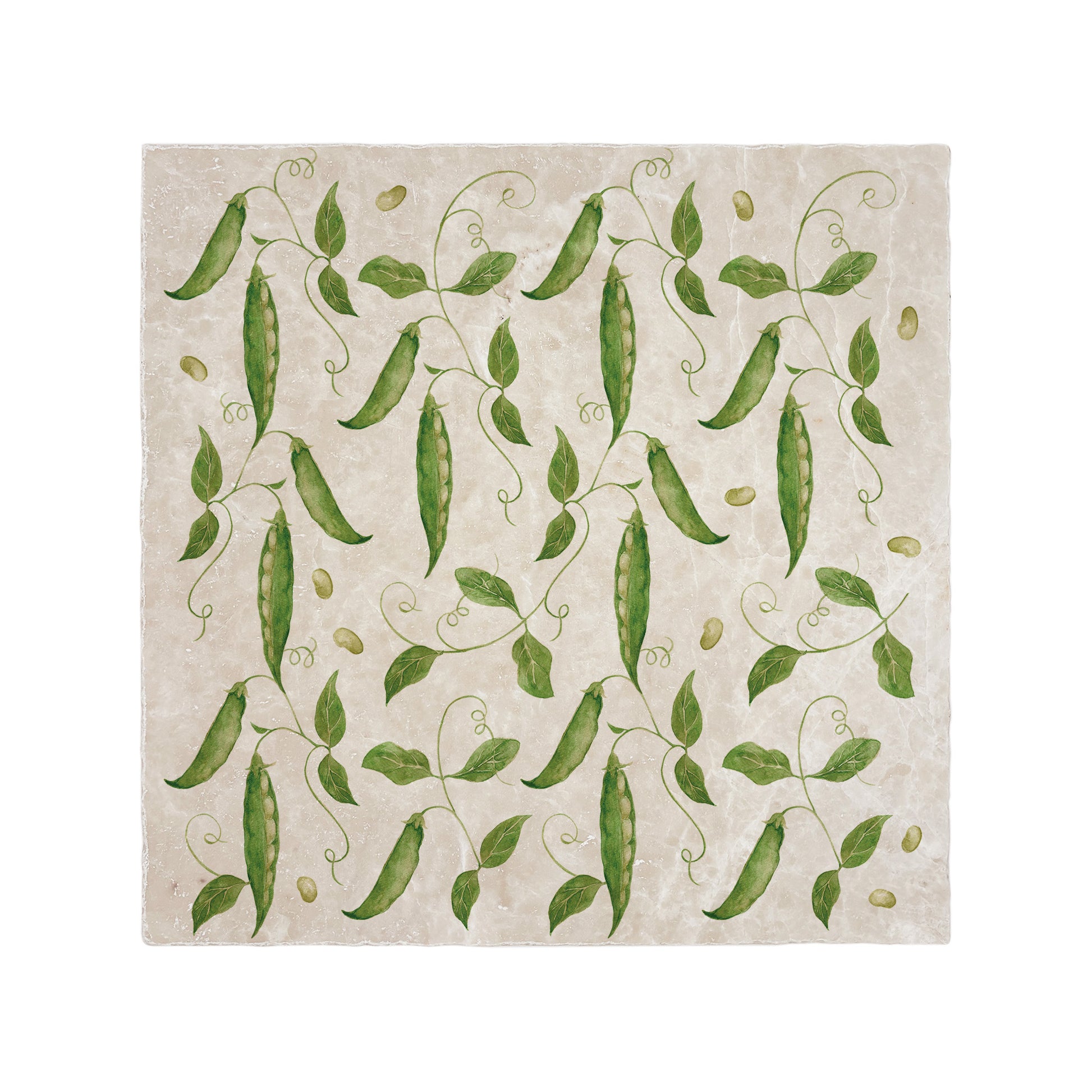 Elegant Runner Bean design on our classic marble Large Platter Size-In The Humble Hares Classic Watercolour style 