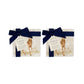 A set of 4 marble coasters featuring a noble stag roaming the highlands. The coasters are packaged in pairs with luxurious blue gift bows and tags.