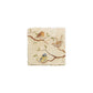 A 10x10cm cream marble splashback tile with a watercolour design featuring garden birds in branches.