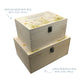Wooden box with a decorative lid featuring illustrations of a spring Flower Garden with bees, Perfect funeral memory keepsake box, for storing ashes, order of service, flowers, Funeral Box