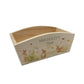 An arched wooden planter box with a watercolour design of cute bunny rabbits among spring flowers. The planter is an ideal gift for gardening enthusiasts, and can be personalised with a selection of phrases and custom names, dates and house number or name.