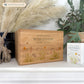 A beautifully crafted solid Bamboo wooden urn, personalised and finished with a soft watercolour design of Spring Flowers for the person who loved flowers and being in the Garden. Thoughtfully made for either display or burial, this personalised urn can be customised to create a meaningful memorial. Perfect for holding ashes of a loved one or a beloved pet, it serves as a comforting tribute and keepsake. 
