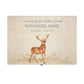 Wooden box with a lid featuring an illustration of a majestic Stag on a wooden background Perfect funeral memory keepsake box, for storing ashes, order of service, flowers, pictures.