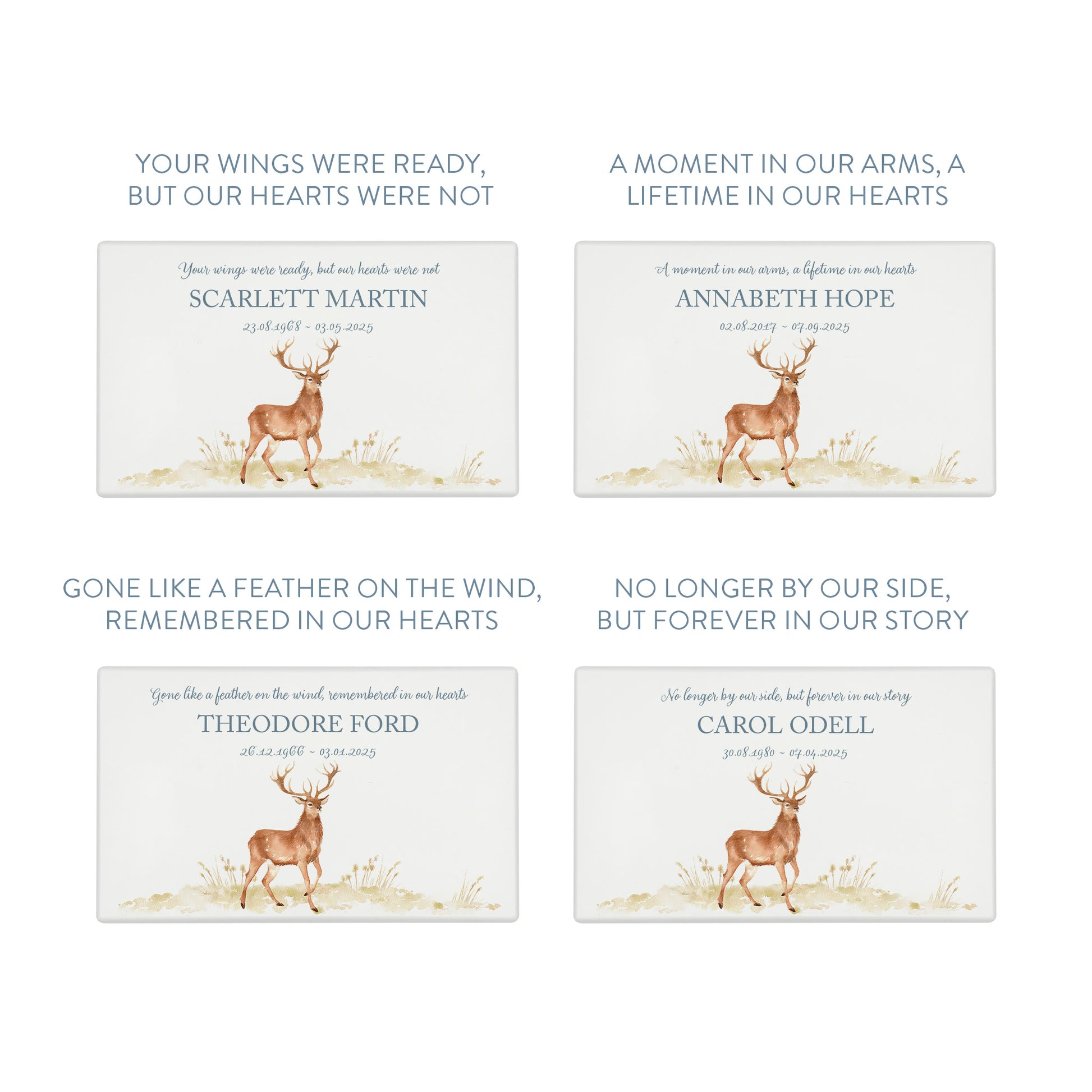 Luxury solid wooden white painted Urn with a majestic Stag, a watercolour illustration, our urns and Caskets for displaying or burying ashes. Customisable and can be personalised. Perfect funeral memory keepsake urn, for storing ashes for humans and pets. 