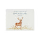 Luxury solid wooden white painted Majestic Stag watercolour illustration our urns and Caskets for displaying or burying ashes. Customisable and can be personalised. Perfect funeral memory keepsake urn, for storing ashes for humans and pets.