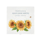 White Square personalised Wooden box with a decorative lid featuring illustrations of Sunflowers and a buzzy bee Perfect funeral memory keepsake box, for storing ashes, order of service, flowers and capturing your loved ones things in one place.