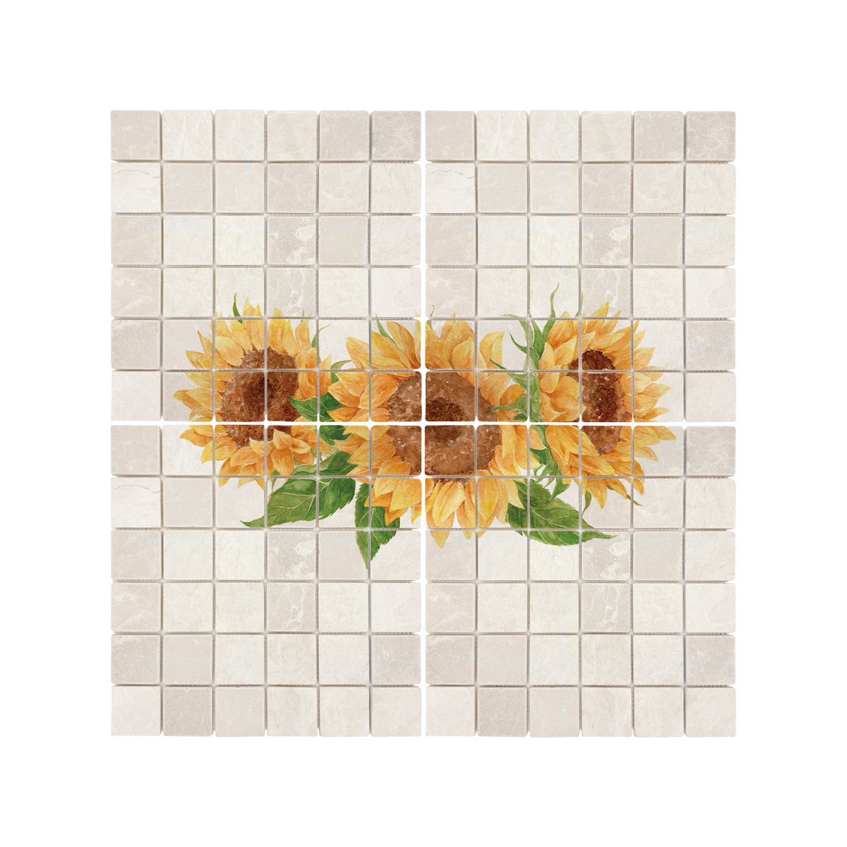 Mosaic Sunflower Designer Mural