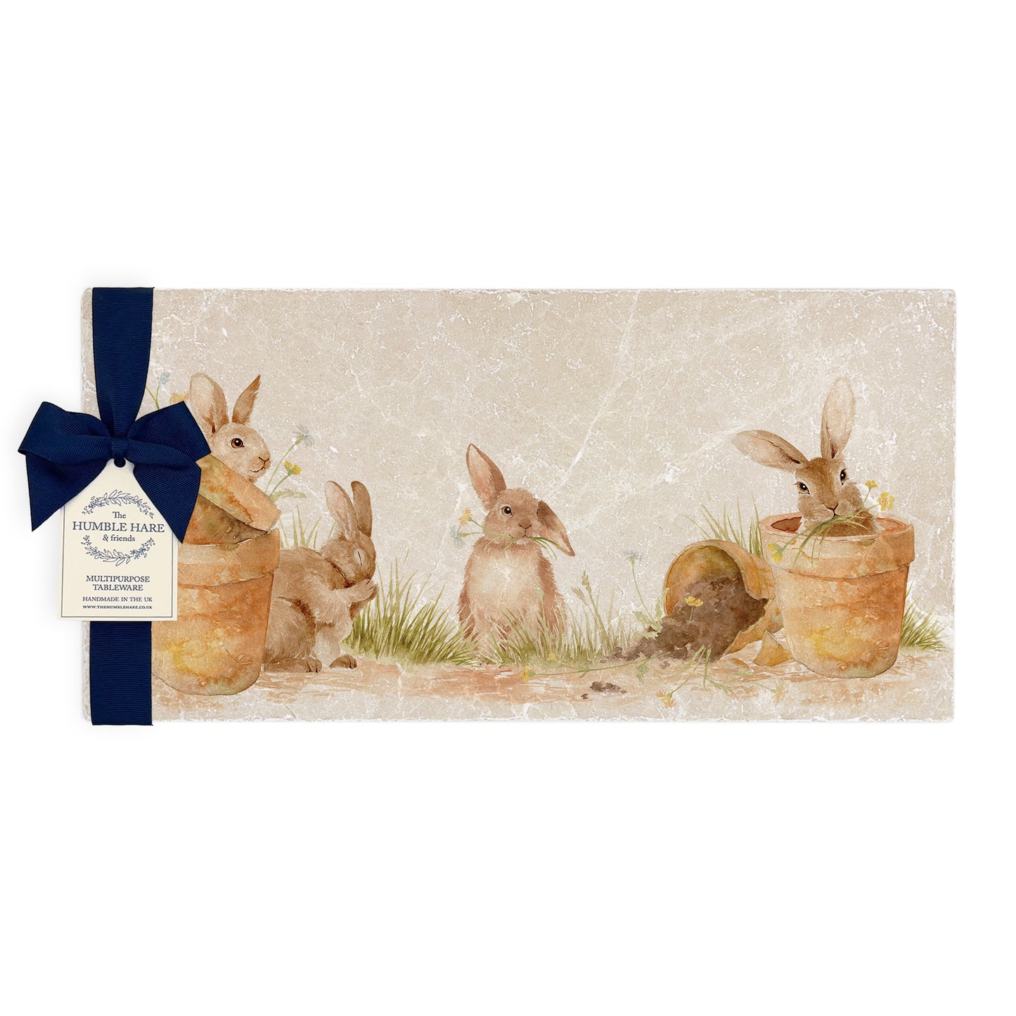 This design features our cheeky bunny rabbits hiding and nibbling away in pots. The perfect gift for the bunny lover. 