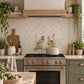 Luxury marble kitchen mural featuring a picturesque British countryside landscape, featuring Mallards