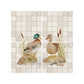 Luxury marble kitchen marble mural featuring a picturesque British countryside landscape, featuring Mallards
